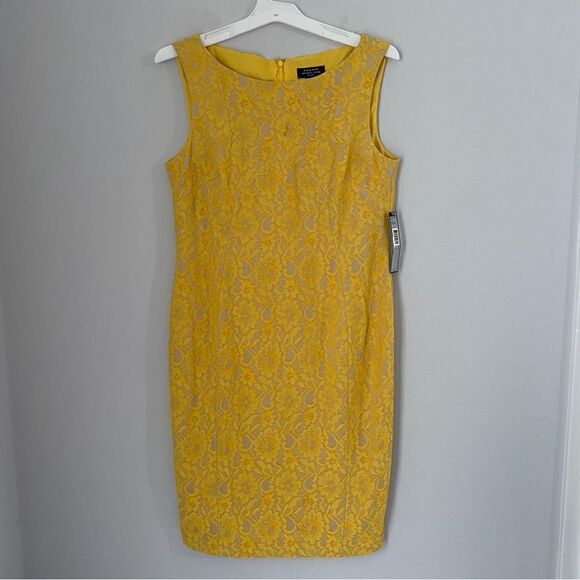 Tahari Petite Women's Bonded Lace Sheath Dress 8P - Picture 1 of 3